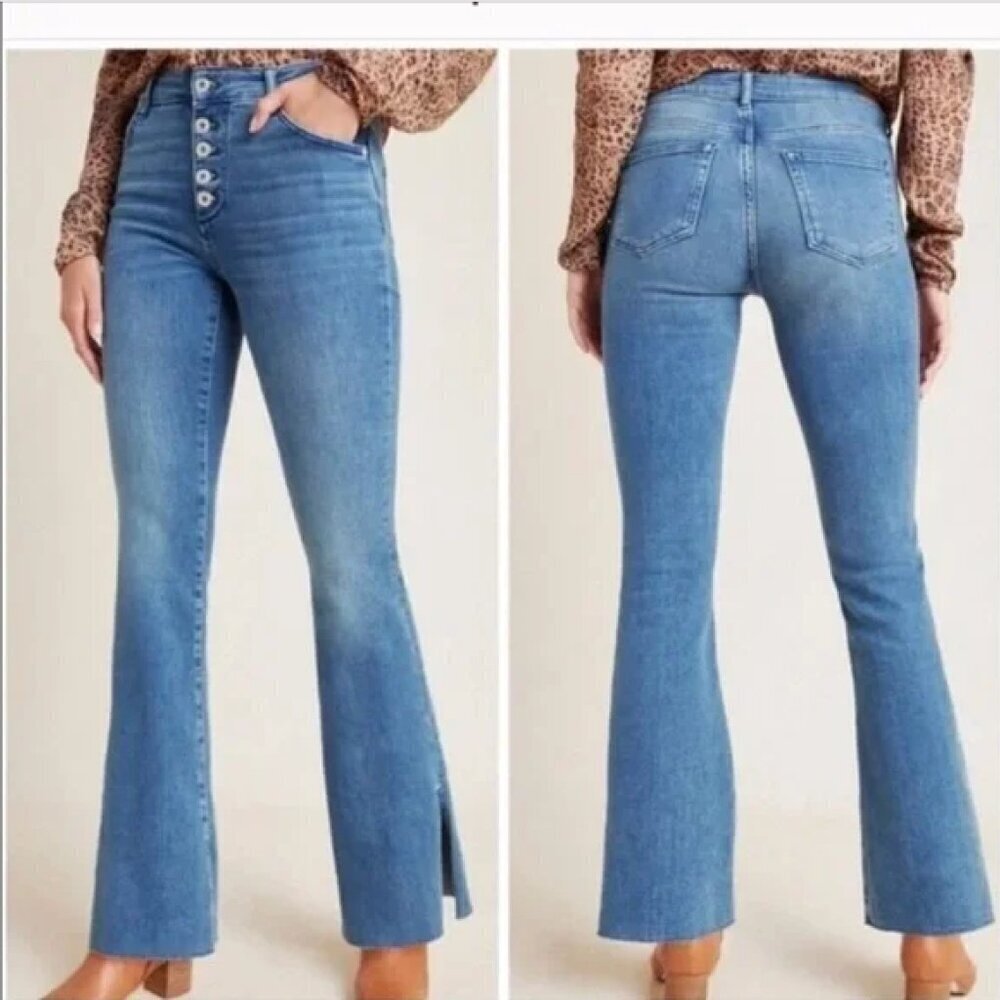Women's 28 Pilcro Letterpress High-Rise Skinny Bootcut Jeans Anthropologie - Picture 3 of 11